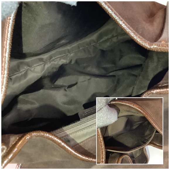 🛍STUNNING ! 🌟BULGARI Brown Suede Large Hobo Bag🛍 - Picture 7 of 10